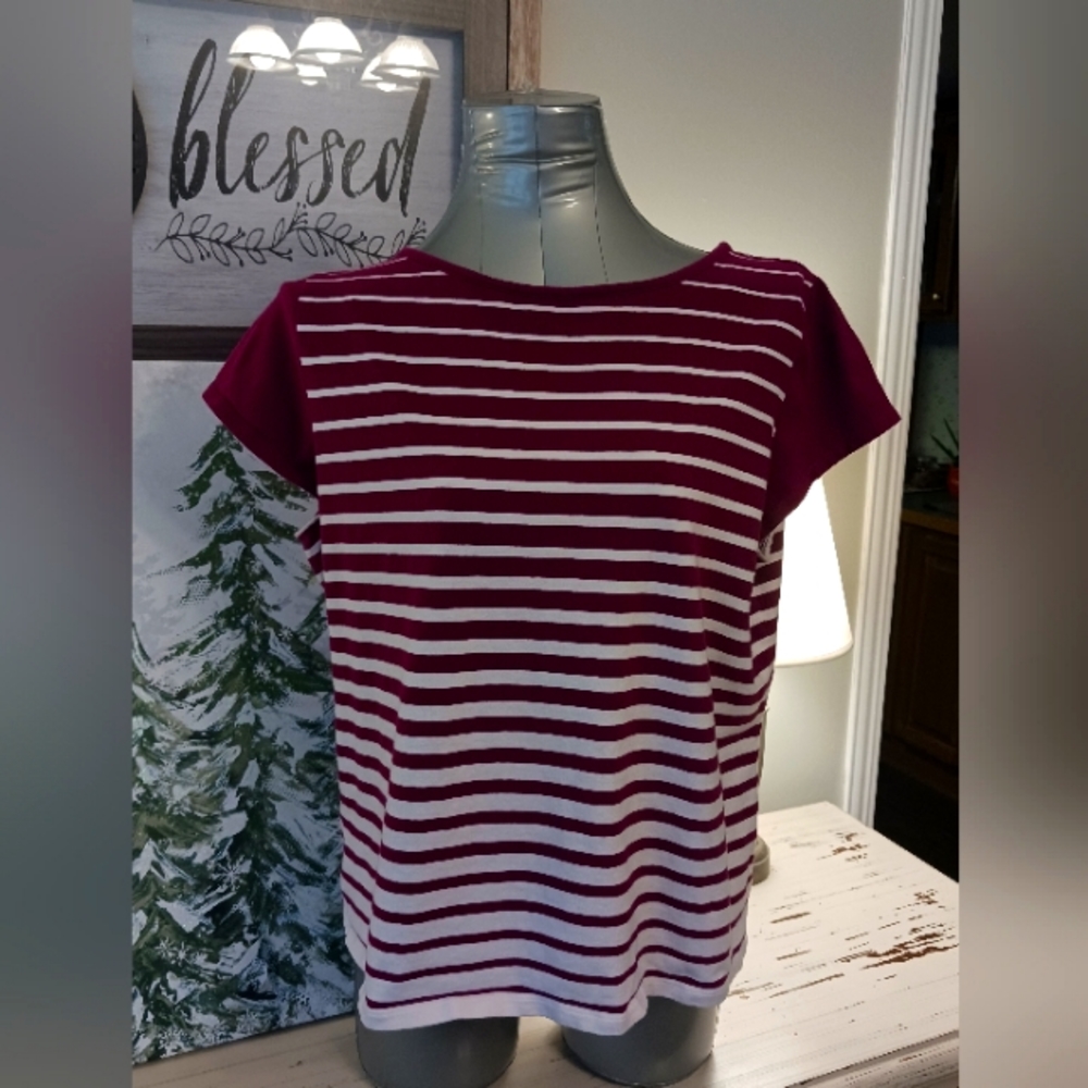 Liz Claiborne Classic Purple/White Stripes